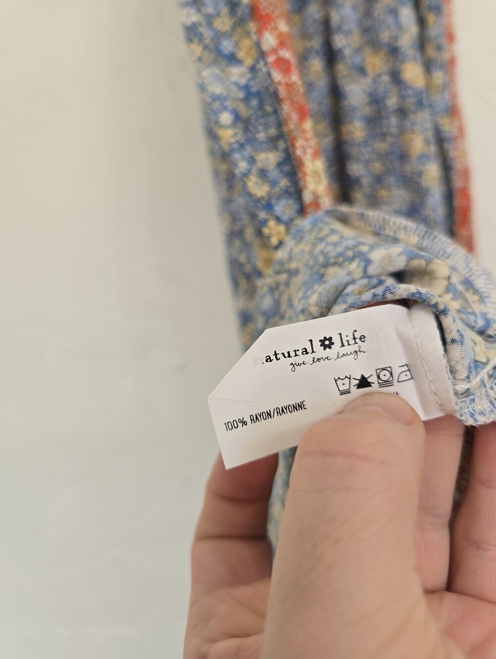Natural Life Boho Blue Orange Floral Midi Dress, M - Picture 7 of 8